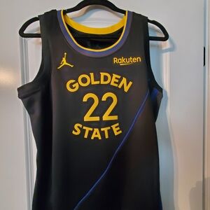 Jordan Black and Yellow Golden State Jersey
